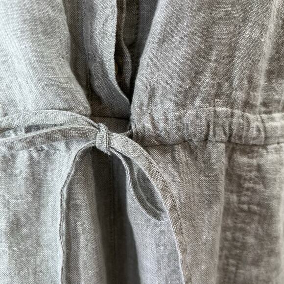 C&C California Women's Linen Jumpsuit Shorts Size XL Gray Minimalist Beachy Airy - Picture 5 of 12